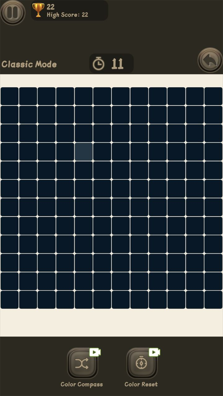 Dense dark-blue color grid with one subtly lighter square