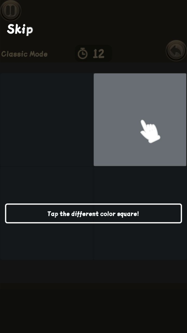 Four-square tutorial highlighting one different color square