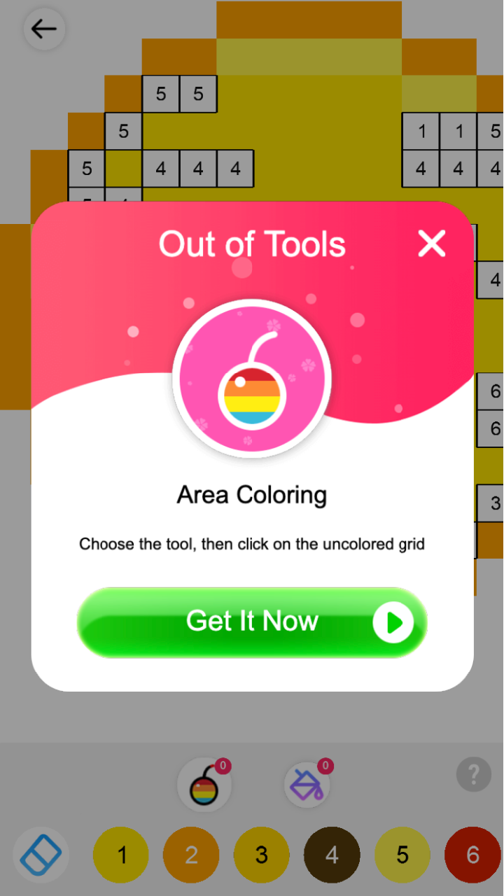 Area Coloring helper tool dialog