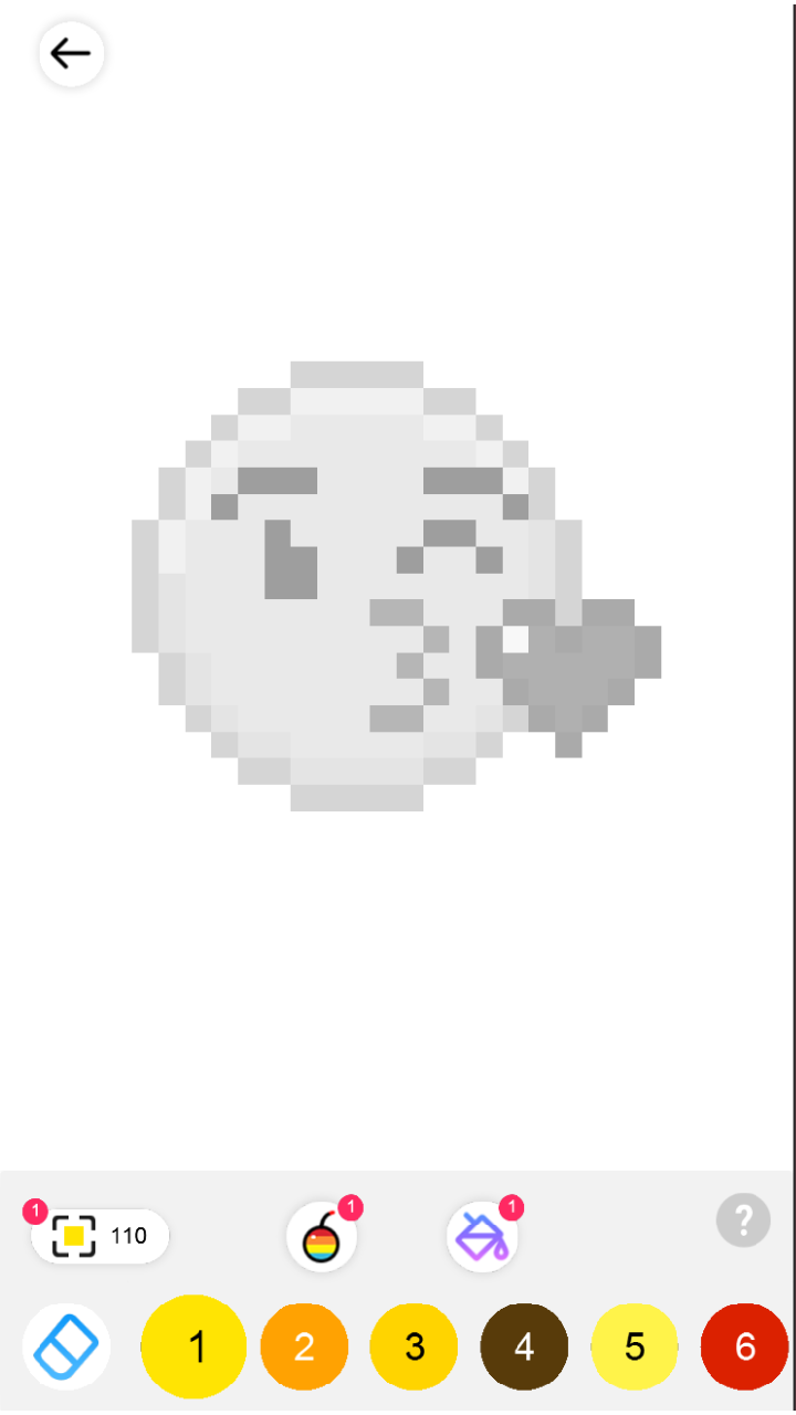 New grayscale picture with the numbered palette